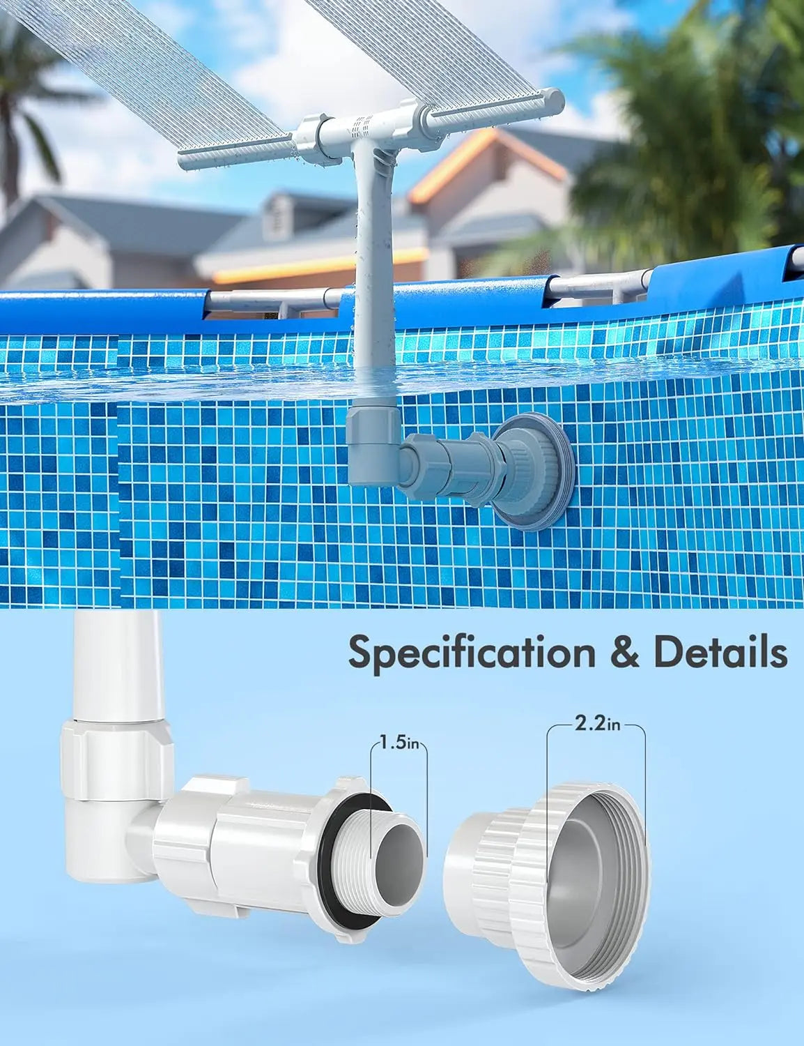 Poolhacker Pool Fountain – Waterfall Spray for Above-Ground & Inground Pools
