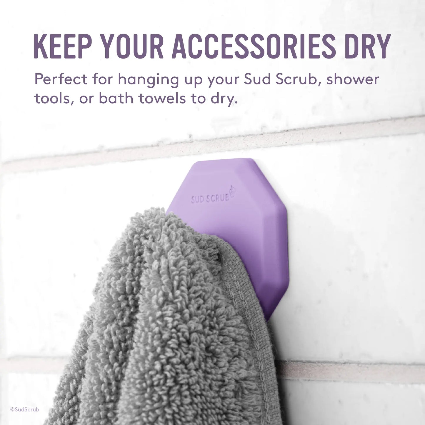 Sud Scrub Stainless Steel & Silicone Shower Wall Hook