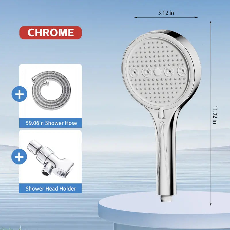 6-Mode High Pressure Handheld Shower Head with Rainfall & Massage Spray