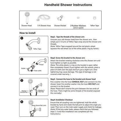 6-Mode High Pressure Handheld Shower Head with Rainfall & Massage Spray