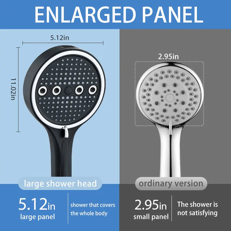 6-Mode High Pressure Handheld Shower Head with Rainfall & Massage Spray