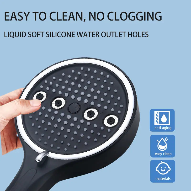 6-Mode High Pressure Handheld Shower Head with Rainfall & Massage Spray