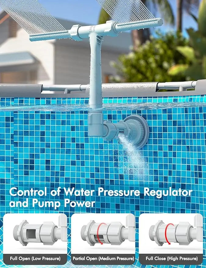 Poolhacker Pool Fountain – Waterfall Spray for Above-Ground & Inground Pools