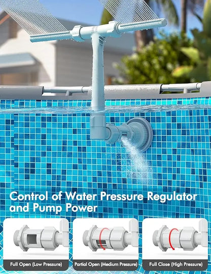 Poolhacker Pool Fountain – Waterfall Spray for Above-Ground & Inground Pools