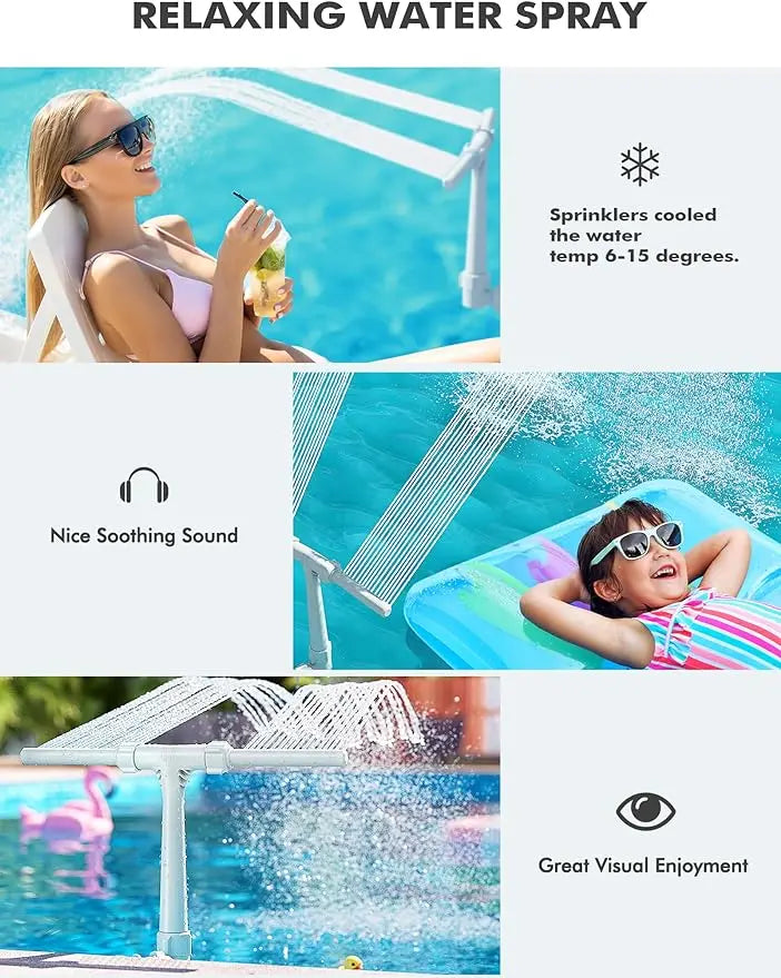 Poolhacker Pool Fountain – Waterfall Spray for Above-Ground & Inground Pools
