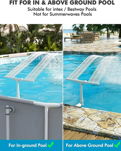Poolhacker Pool Fountain – Waterfall Spray for Above-Ground & Inground Pools